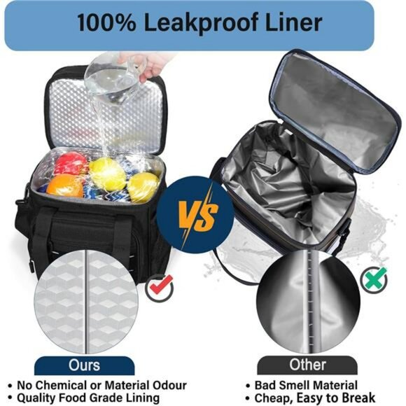 Large insulated tactical lunch box cooler bag for men work travel outdoor 16L - Picture 6 of 7